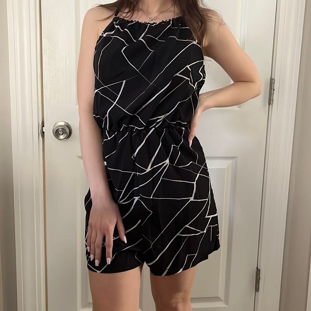SHEIN Black and White Romper